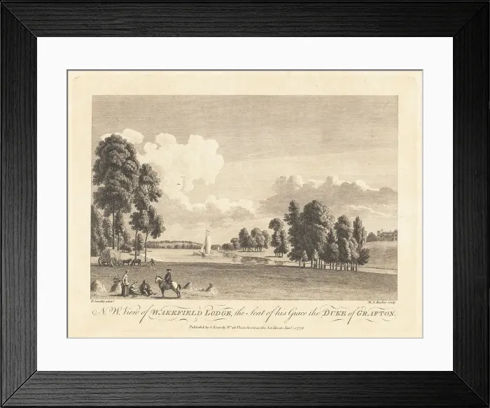 Framed Print : North-west view of Wakefield Lodge in Whitlebury Forest, 18th ce Framed Print : North-west view of Wakefield Lodge in Whitlebury Forest, 18th ce