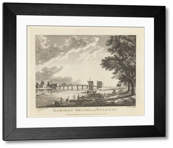 Framed Print : Datchet Bridge, near Windsor, on the River Thames, 18th century Framed Print : Datchet Bridge, near Windsor, on the River Thames, 18th century