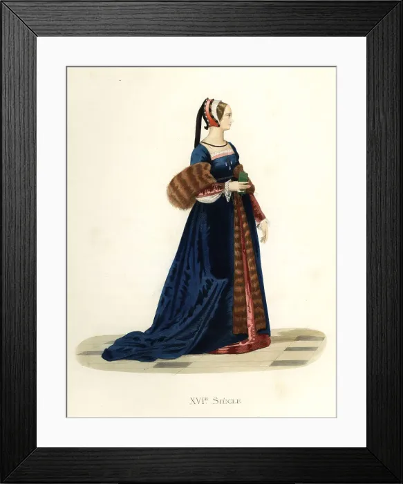 Framed Print : Woman in the court of King Francis I, 16th century Framed Print : Woman in the court of King Francis I, 16th century