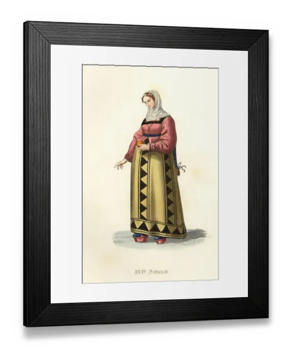 Framed Print : Woman of Burgos, Spain, 16th century Framed Print : Woman of Burgos, Spain, 16th century