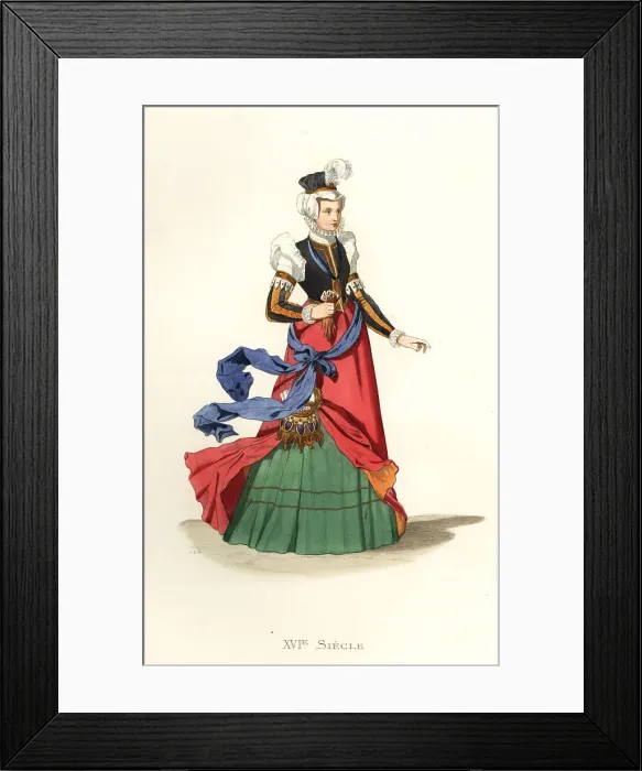 Framed Print : Swiss lady, 16th century Framed Print : Swiss lady, 16th century