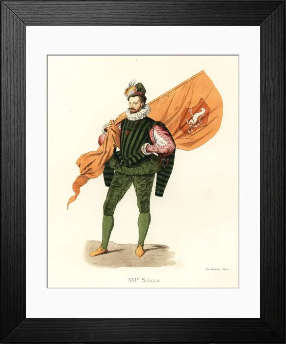 Framed Print : German noble standard-bearer, 16th century Framed Print : German noble standard-bearer, 16th century