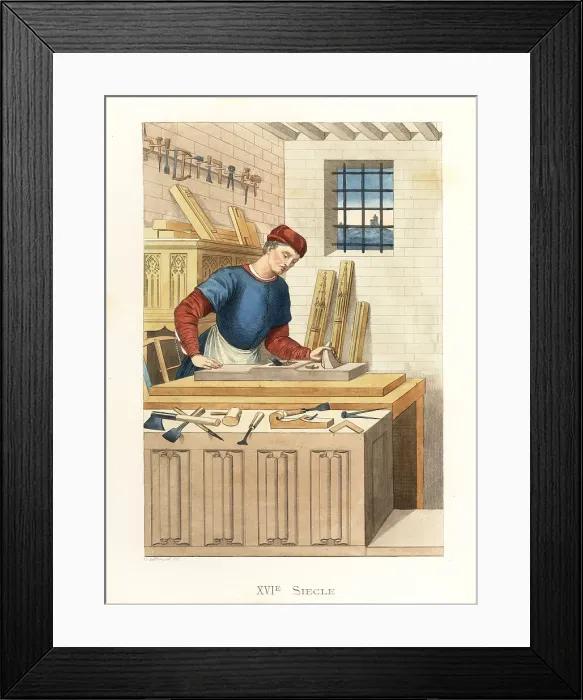 Framed Print : Costume of a French joiner, 16th century Framed Print : Costume of a French joiner, 16th century