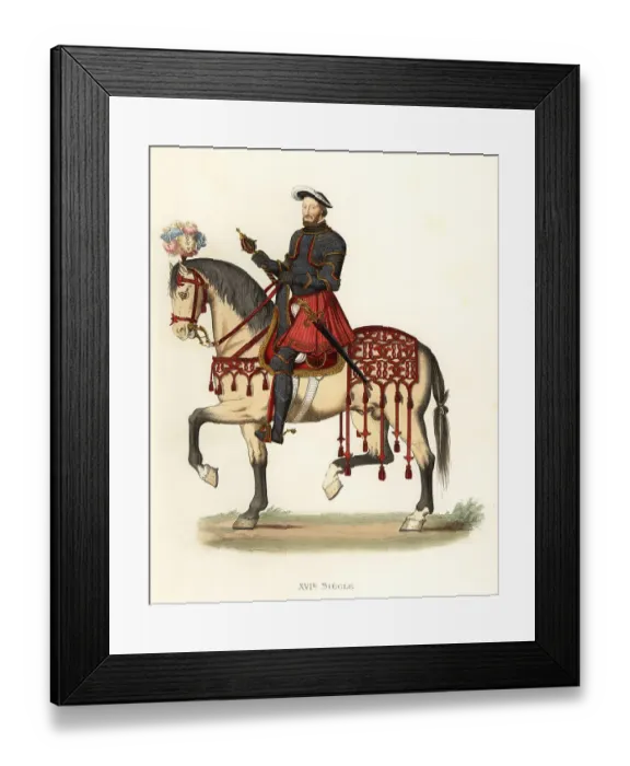 Framed Print : Portrait of King Francis I of France on horseback Framed Print : Portrait of King Francis I of France on horseback