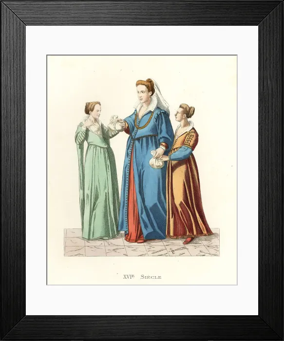 Framed Print : Bourgeois lady of Venice and her maids, 16th century Framed Print : Bourgeois lady of Venice and her maids, 16th century