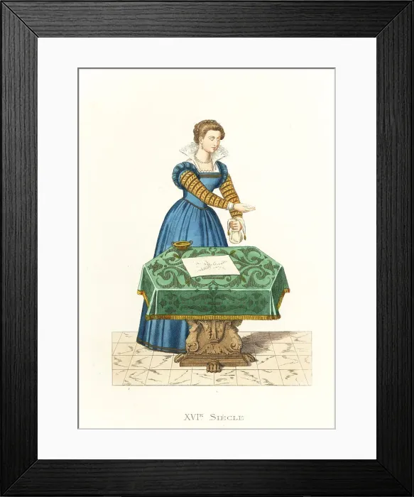 Framed Print : Young Venetian woman separating silk eggs, 16th century Framed Print : Young Venetian woman separating silk eggs, 16th century