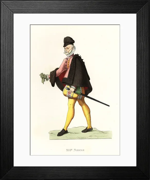 Framed Print : Spanish gentleman at court, 16th century Framed Print : Spanish gentleman at court, 16th century