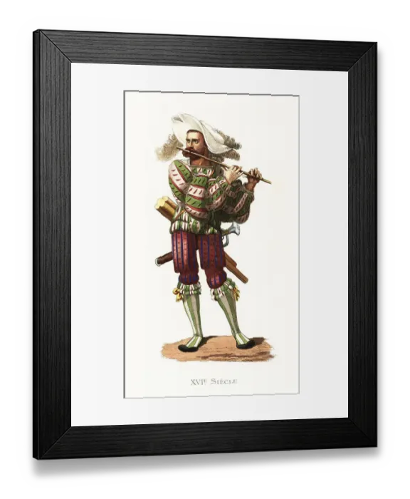 Framed Print : German fifer, 16th century Framed Print : German fifer, 16th century