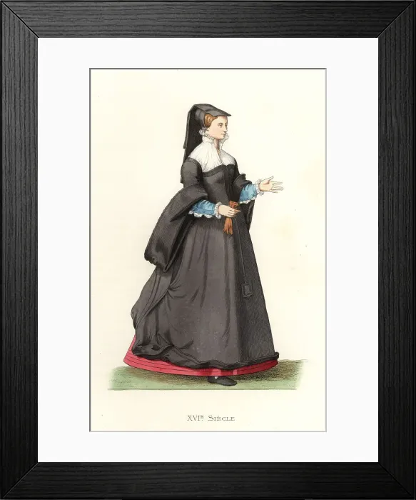 Framed Print : Bourgeoise woman of Paris, 16th century Framed Print : Bourgeoise woman of Paris, 16th century