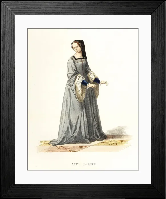 Framed Print : Woman in the court of King Francis I, 16th century Framed Print : Woman in the court of King Francis I, 16th century
