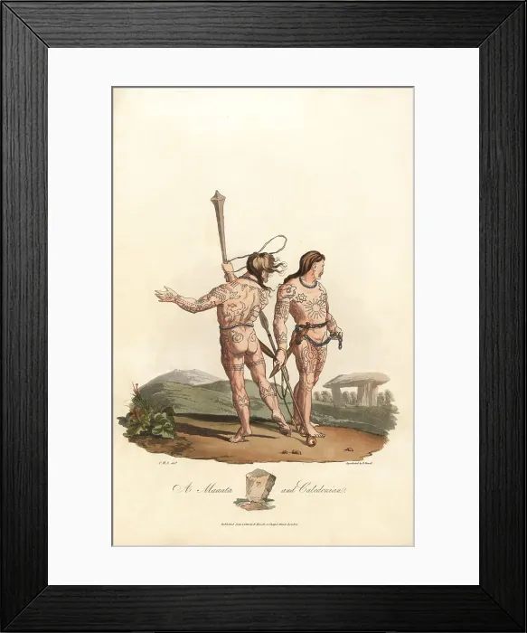 Framed Print : Maaeata and Caledonian men of the pre-Roman era Framed Print : Maaeata and Caledonian men of the pre-Roman era