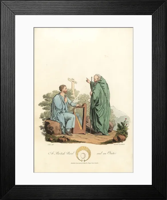 Framed Print : British Bard and an Ovate, Druidic priests, of the pre-Roman era Framed Print : British Bard and an Ovate, Druidic priests, of the pre-Roman era