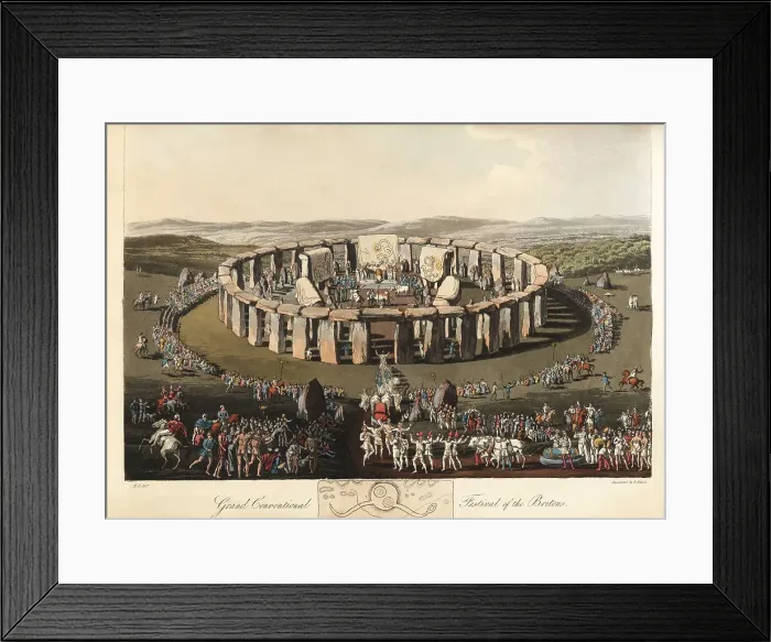 Framed Print : Grand Conventional Festival of the Britons at Stonehenge, pre-Ro Framed Print : Grand Conventional Festival of the Britons at Stonehenge, pre-Ro