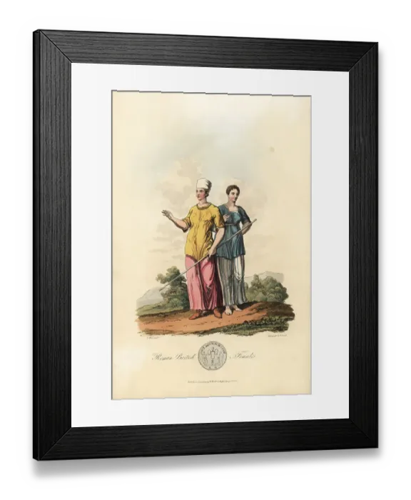 Framed Print : Roman British Females in gwn (tunic) and pais (petticoat) Framed Print : Roman British Females in gwn (tunic) and pais (petticoat)