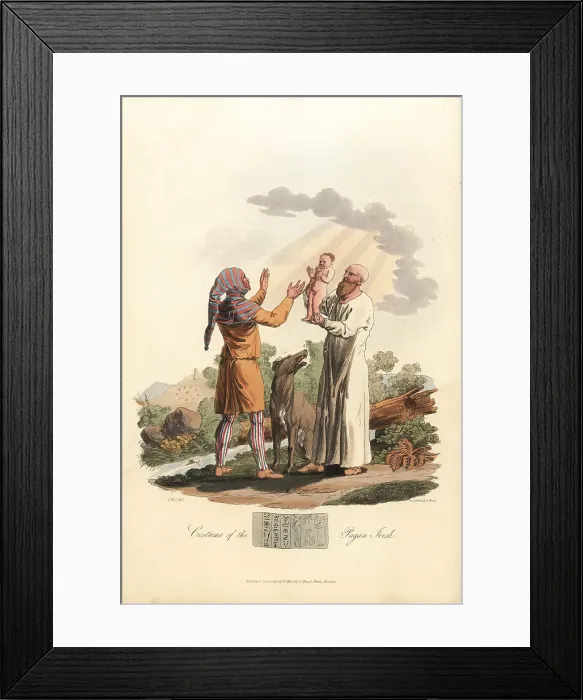Framed Print : Costume of the Pagan Irish in the post-Roman era Framed Print : Costume of the Pagan Irish in the post-Roman era