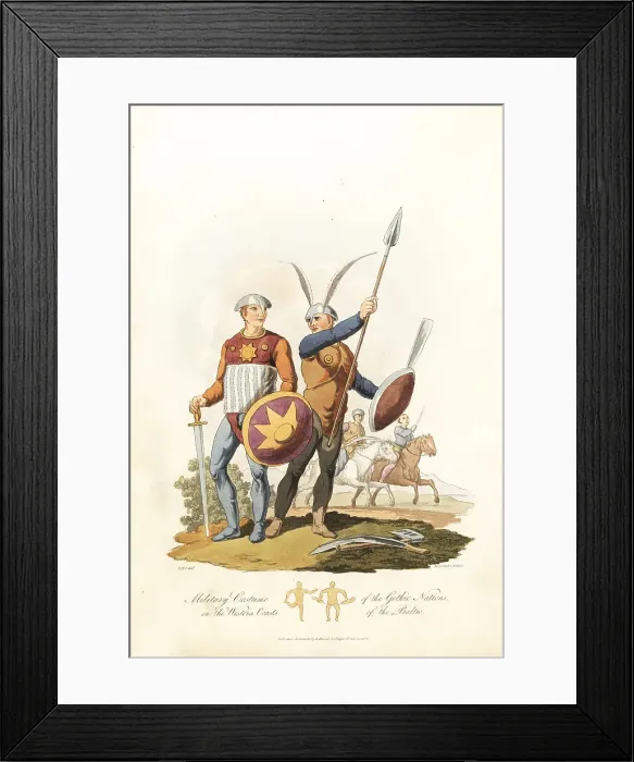 Framed Print : Military costume of the Gothic Nations of the Baltic Framed Print : Military costume of the Gothic Nations of the Baltic