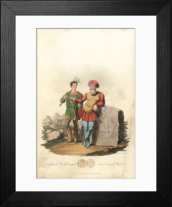 Framed Print : Gormo the Old, King of Denmark and a Danish youth Framed Print : Gormo the Old, King of Denmark and a Danish youth