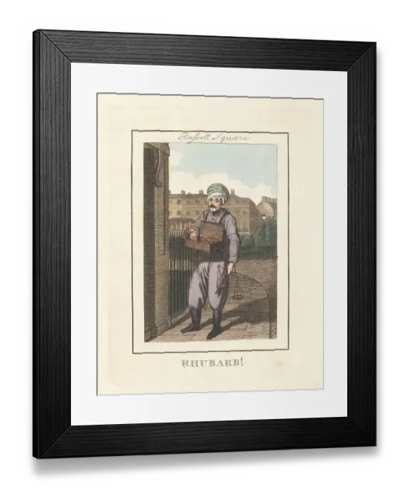 Framed Print : Turkish rhubarb seller on Russell Square, London, 1805 Framed Print : Turkish rhubarb seller on Russell Square, London, 1805