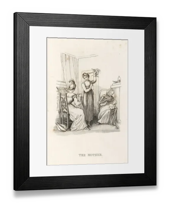 Framed Print : The skeleton of Death and the mother Framed Print : The skeleton of Death and the mother