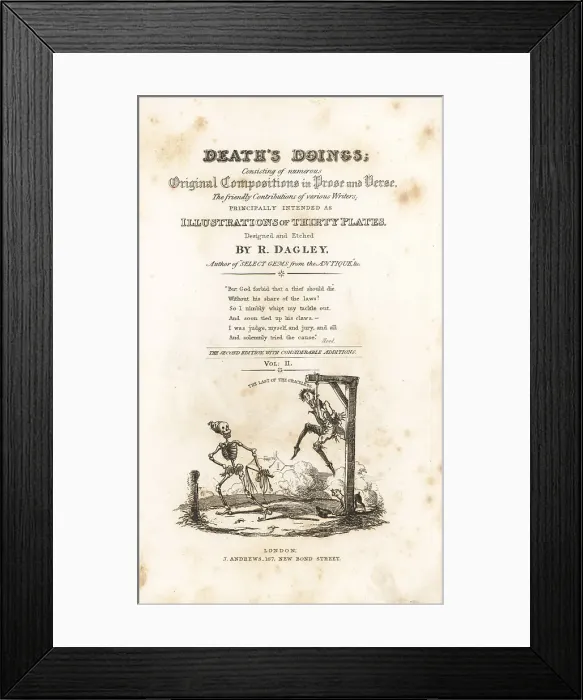 Framed Print : Title page from Volume 2 of Death's Doings Framed Print : Title page from Volume 2 of Death's Doings