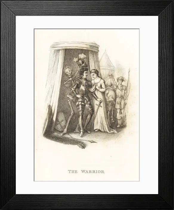 Framed Print : The skeleton of Death and the warrior Framed Print : The skeleton of Death and the warrior