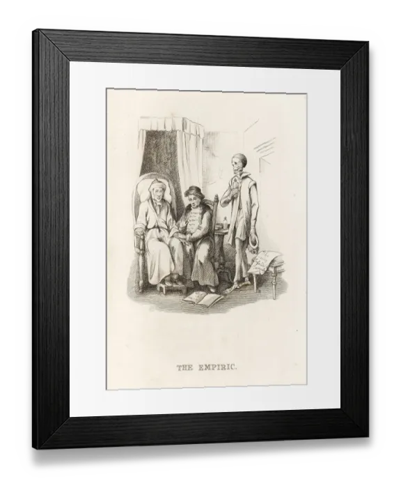 Framed Print : The skeleton of Death and the quack doctor Framed Print : The skeleton of Death and the quack doctor