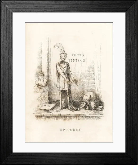 Framed Print : The skeleton of Death on the theatre stage Framed Print : The skeleton of Death on the theatre stage