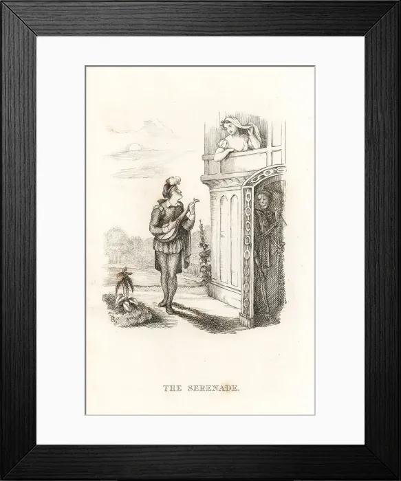 Framed Print : The skeleton of Death and a minstrel Framed Print : The skeleton of Death and a minstrel