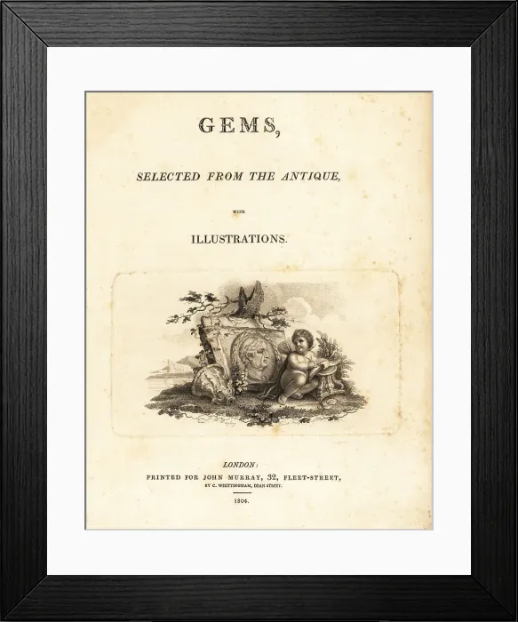 Framed Print : Title page with vignette from Richard Dagley's Gems, 1804 Framed Print : Title page with vignette from Richard Dagley's Gems, 1804