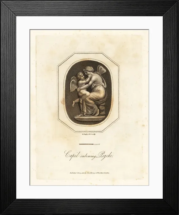 Framed Print : Cupid embracing Psyche, Greek goddess of the soul Framed Print : Cupid embracing Psyche, Greek goddess of the soul
