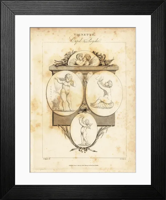 Framed Print : Gems illustrating Cupid and Psyche Framed Print : Gems illustrating Cupid and Psyche