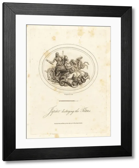 Framed Print : Jupiter in a chariot crushing the Titans Framed Print : Jupiter in a chariot crushing the Titans