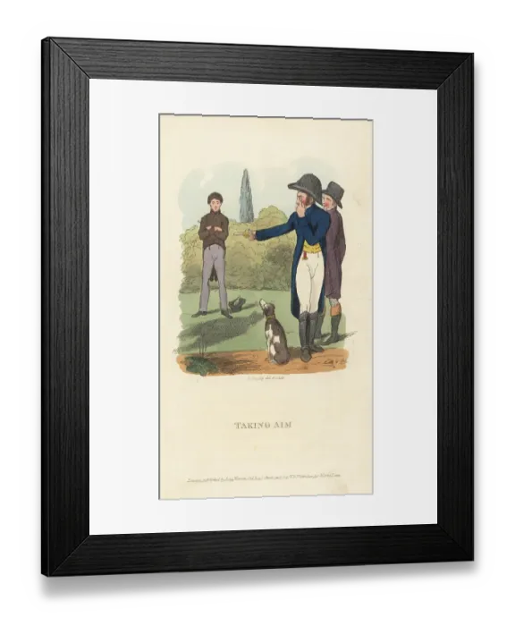 Framed Print : English gentleman in a duel, Regency era Framed Print : English gentleman in a duel, Regency era