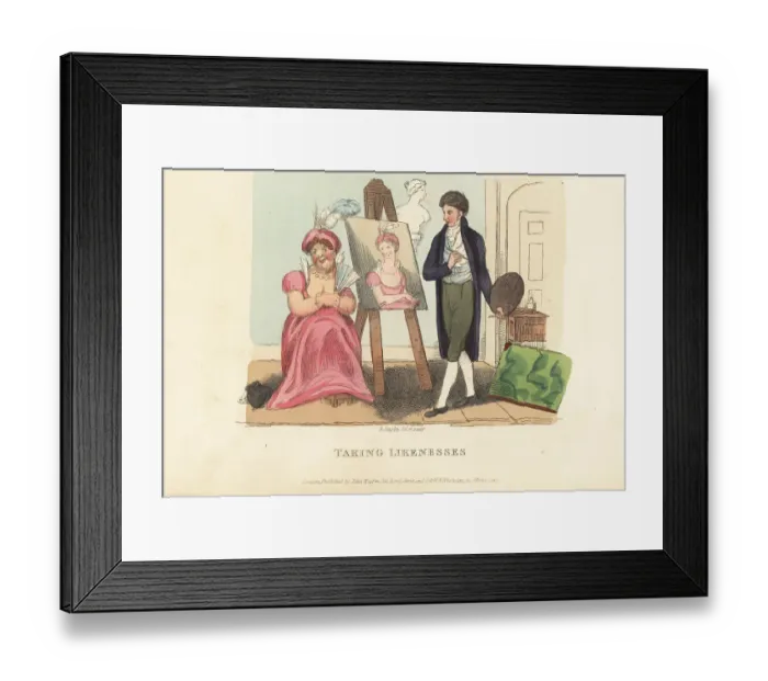 Framed Print : English society portraitist and his client, Regency era Framed Print : English society portraitist and his client, Regency era