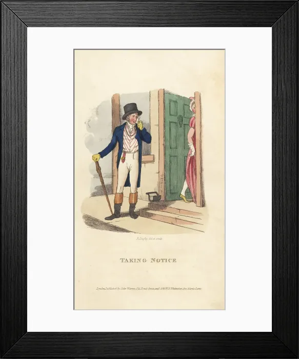 Framed Print : English Regency gentleman ogling a lady's ankle Framed Print : English Regency gentleman ogling a lady's ankle
