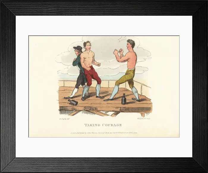 Framed Print : English gentleman in a boxing match, Regency era Framed Print : English gentleman in a boxing match, Regency era