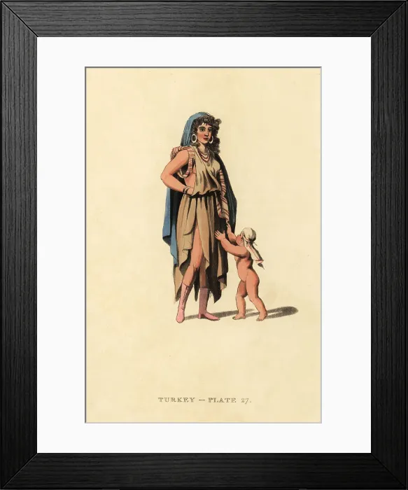 Framed Print : Female Bedouin Arab of the desert and her child Framed Print : Female Bedouin Arab of the desert and her child
