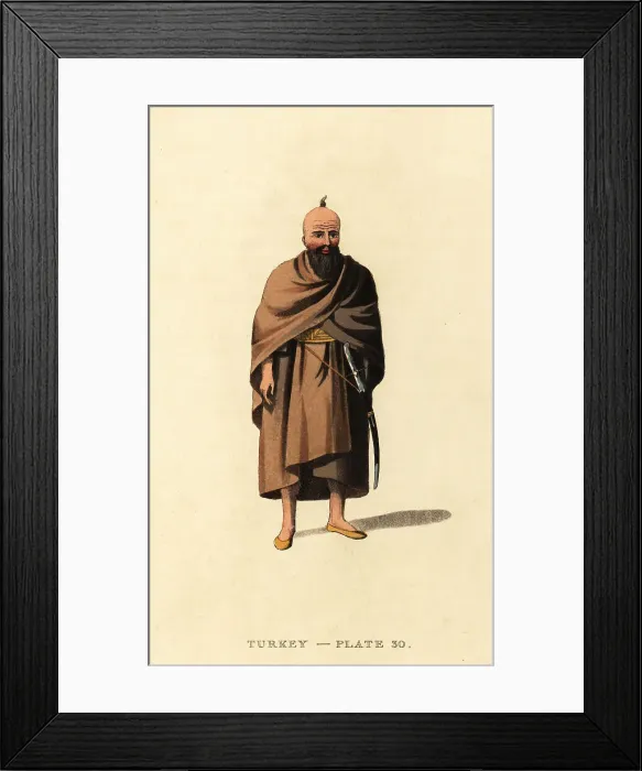 Framed Print : Costume of a Dervise or Dervish man of Syria Framed Print : Costume of a Dervise or Dervish man of Syria
