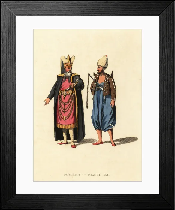 Framed Print : Two Janissaries in ceremonial dress Framed Print : Two Janissaries in ceremonial dress