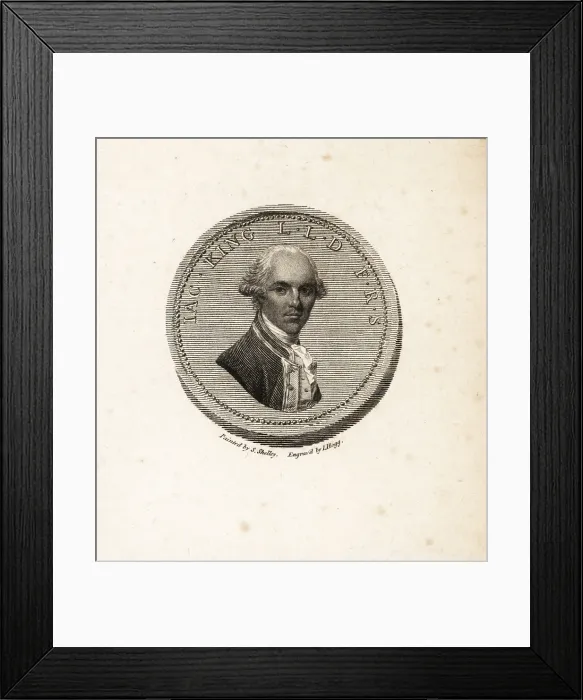 Framed Print : Portrait of Captain James King from a medal Framed Print : Portrait of Captain James King from a medal