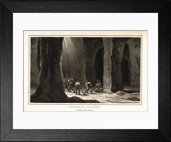 Framed Print : Workers mining rock salt in Northwich, Cheshire