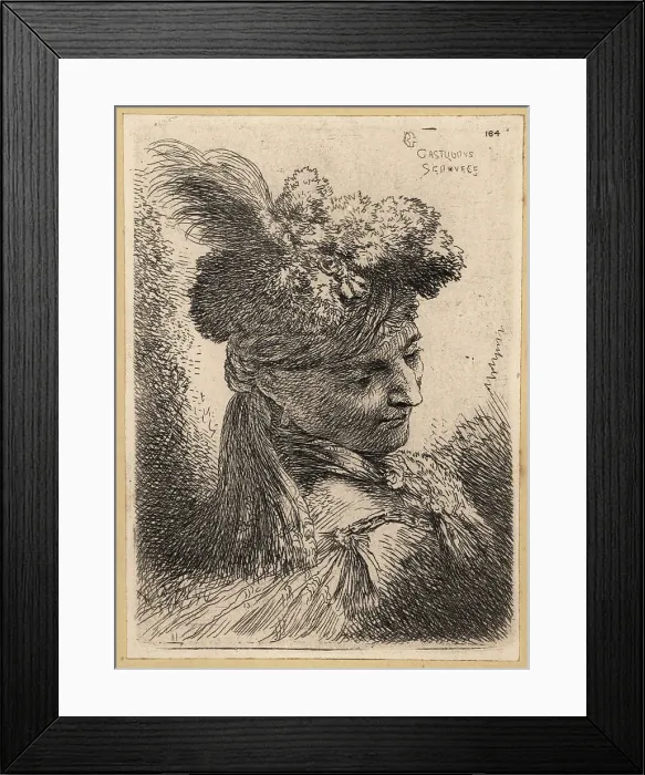 Framed Print : Bust of a young man looking down, clean shaven, wearing turban Framed Print : Bust of a young man looking down, clean shaven, wearing turban