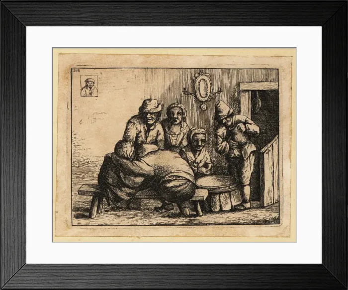 Framed Print : 17th century peasants drinking in a tavern Framed Print : 17th century peasants drinking in a tavern