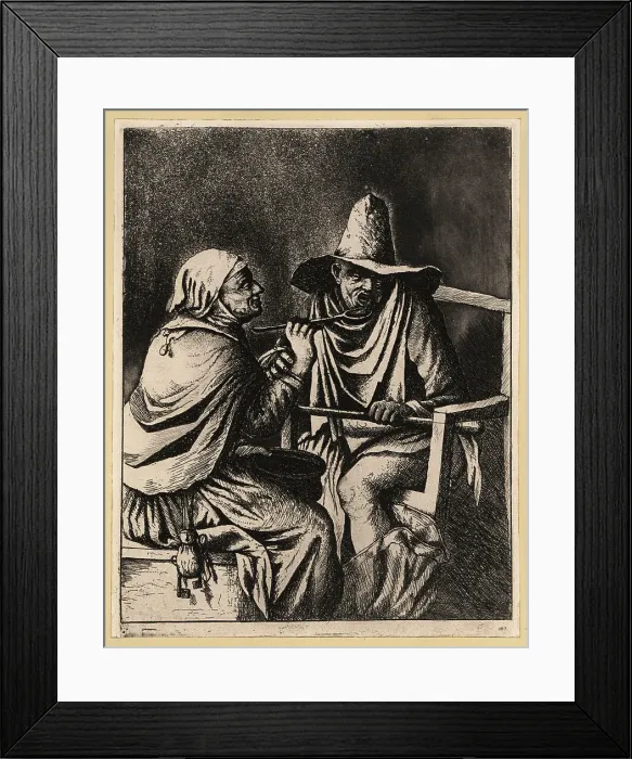 Framed Print : A nun spoon-feeding a man from a large bowl, 17th century Framed Print : A nun spoon-feeding a man from a large bowl, 17th century