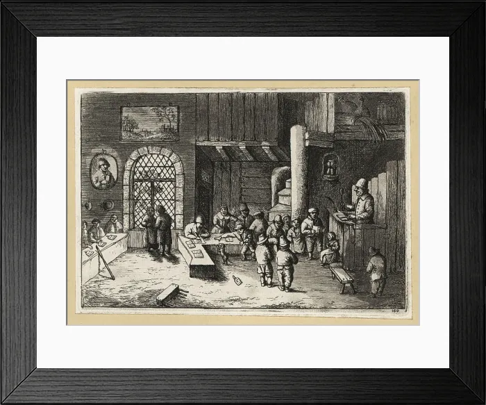 Framed Print : European school scene from the 17th century Framed Print : European school scene from the 17th century