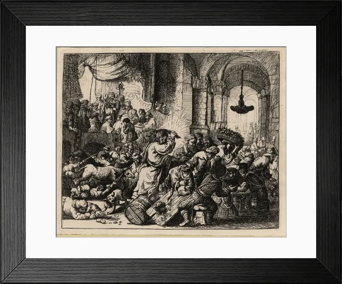 Framed Print : Jesus Christ driving the money changers from the temple
