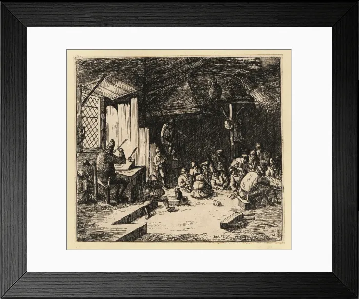 Framed Print : 17th century rustic school scene Framed Print : 17th century rustic school scene