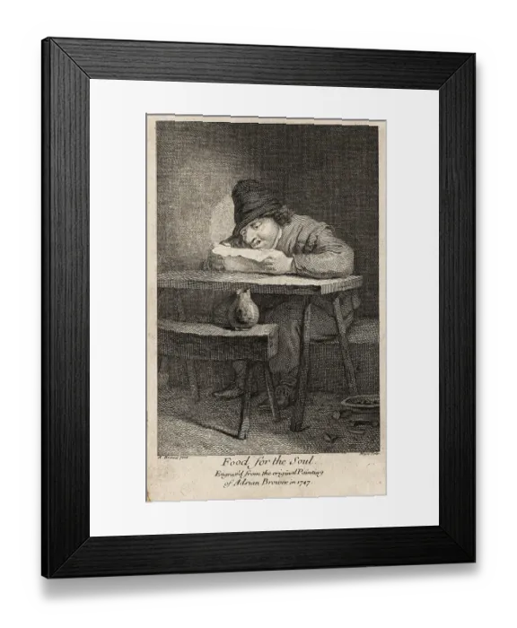 Framed Print : 18th century Flemish peasant reading a letter at a wooden table Framed Print : 18th century Flemish peasant reading a letter at a wooden table
