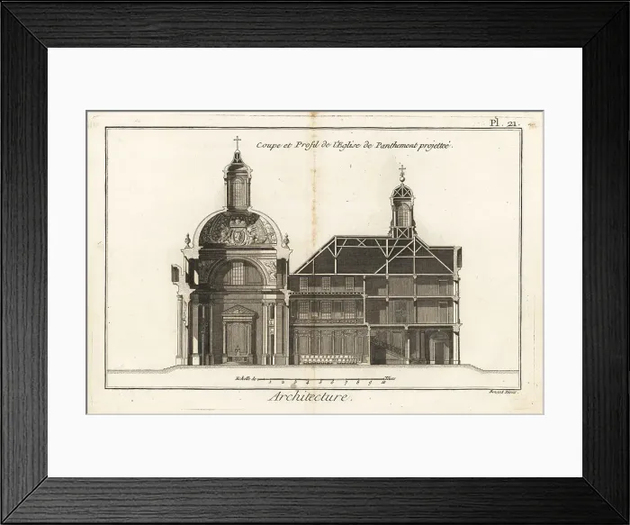 Framed Print : Cross-section and profile of Pentemont Abbey Framed Print : Cross-section and profile of Pentemont Abbey