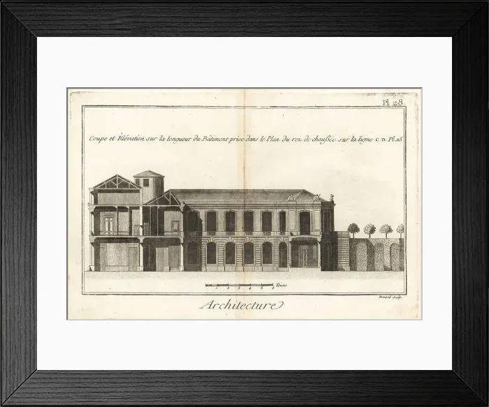 Framed Print : Plans for a private house designed by François II Franque Framed Print : Plans for a private house designed by François II Franque